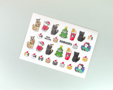 Christmas Cats - A6 Sticker sheet