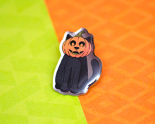 Pumpkin Cat - Halloween Metal Pin