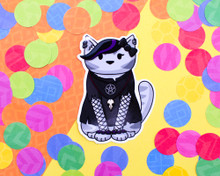 Goth Kitty - Vinyl cat sticker
