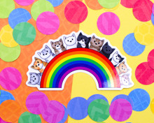 Rainbow Kitties - Vinyl cat sticker
