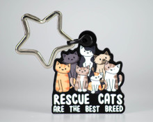 Rescue Cats Are the Best Breed - Key Ring - Eco