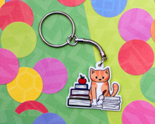 Teacher Cat- Key Ring - ECO