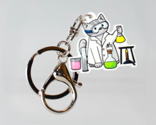 Scientist Cat- Key Ring - ECO - Chemist