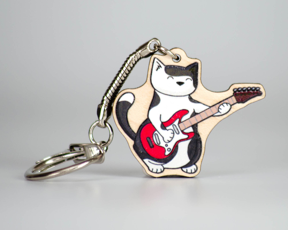 Guitar keychain store with name editor