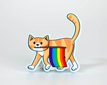 Pride Cat - Rainbow Flag - Acrylic Pin