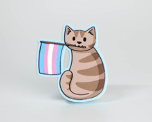 Pride Cat - Trans Flag - Acrylic Pin