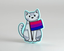 Pride Cat - Bisexual Flag - Acrylic Pin