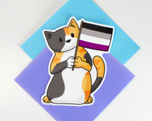 Pride Cat - Asexual Flag- Vinyl cat sticker