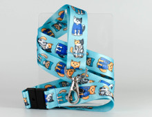Blue Medical Cats - Lanyard  - with Double Safety Clip