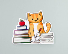 Teacher Kitty- Vinyl Cat Sticker