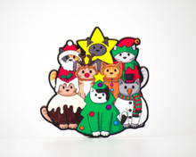 Christmas Cats Party  - Wooden Pin