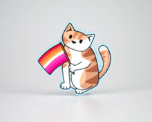 Pride Cat - Lesbian Flag - Acrylic Pin