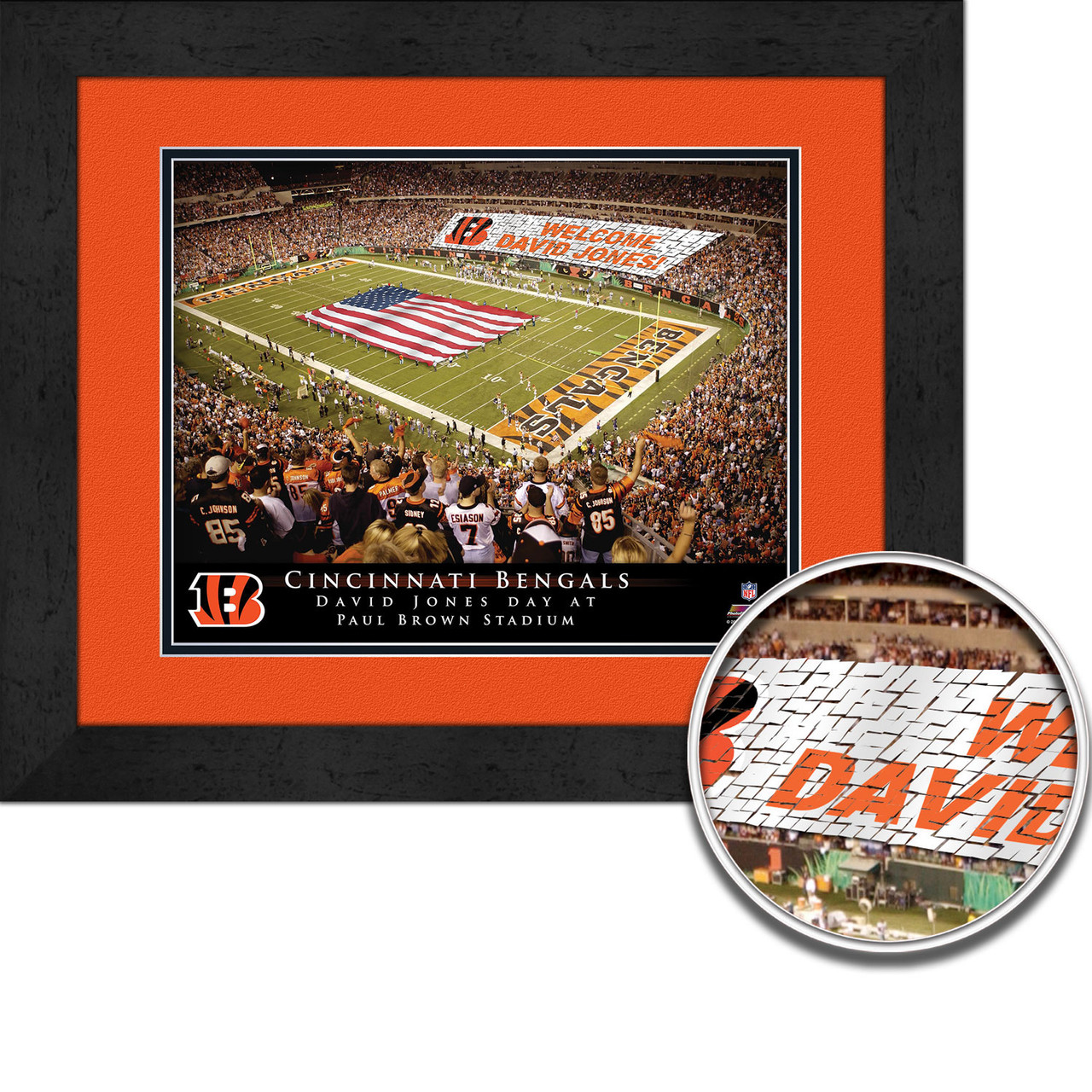 Personalized Customized Cincinnati Bengals Name Poster Sport Banner with Frame