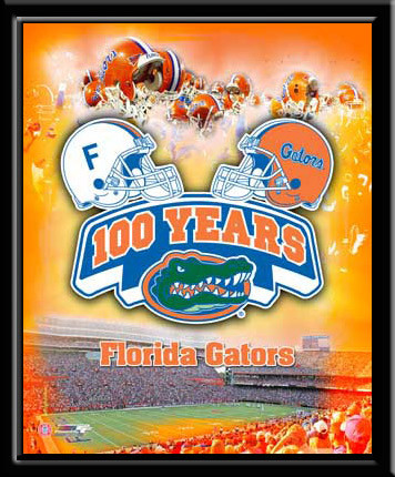 Florida Gators 100 Years of Football Framed Poster
