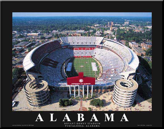 Bryant Denny Stadium Aerial Photo Framed Picture