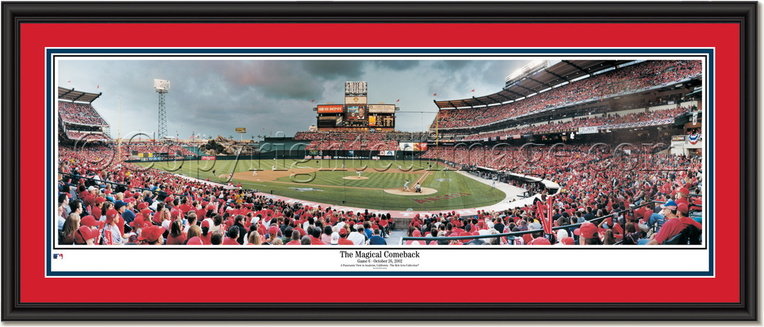 Los Angeles Angels The Magical Comeback Framed Poster Double Matting and Black Frame