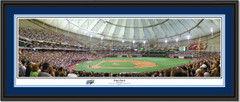 Tampa Bay Rays Tropicana Field First Pitch Panoramic Poster Double Matting and Black Frame
