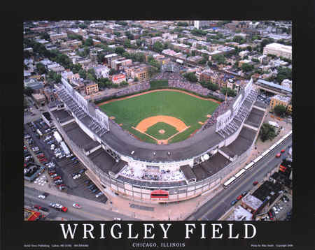 Chicago Cubs Panoramic Poster - Wrigley Field MLB Decor