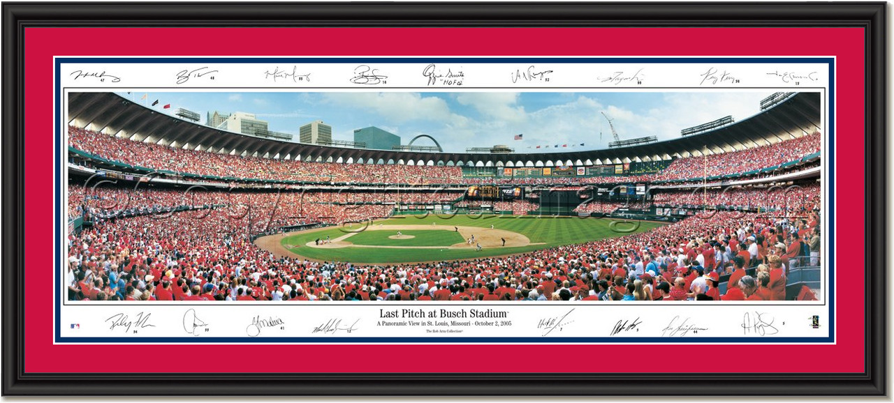 St. Louis Cardinals, Last Pitch at Busch Stadium Signed Poster MLB Picture