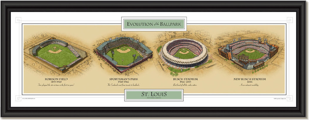 St. Louis Cardinals 11'' x 19'' Framed Team City Map Sign