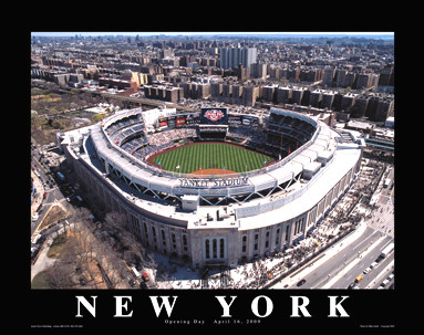 MLB New & Old Yankee Stadium Aerial View Color Matte Finish 8 X 10  Photo Picture
