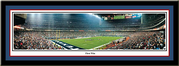 Houston Texans Reliant Stadium First Win Panoramic Poster matted and framed
