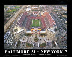 Baltimore Ravens Super Bowl XXXV Framed Aerial Poster