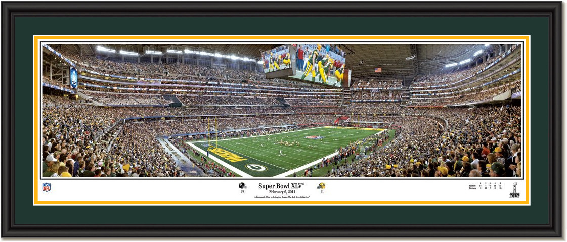 Green Bay Packers Super Bowl XLV Champions Panoramic Poster. Sports Memorabilia and Prints from My Team Prints.