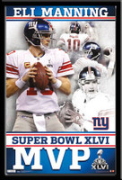 Giants Eli Manning MVP of Super Bowl XLVI Framed Poster