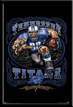 Tennessee Titans Vintage NFL Poster Grinding It Out
