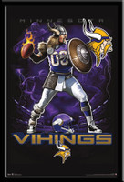 Minnesota Vikings Lightning Design Fan Poster