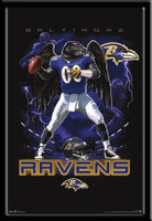 Baltimore Ravens Lightning Graphic Fan Poster