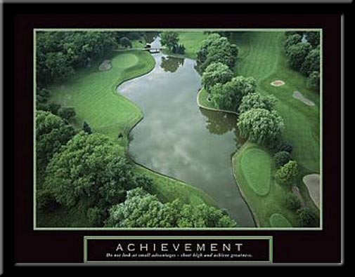 Achievement Motivational Golf Framed Poster