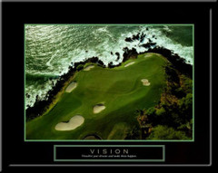 Vision Motivational Golf Framed Poster