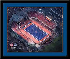 Boise State Bronco Stadium "The Blue" Aerial Framed Picture