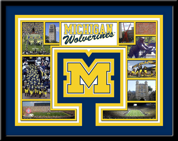 Michigan Wolverine Memories Collage Framed