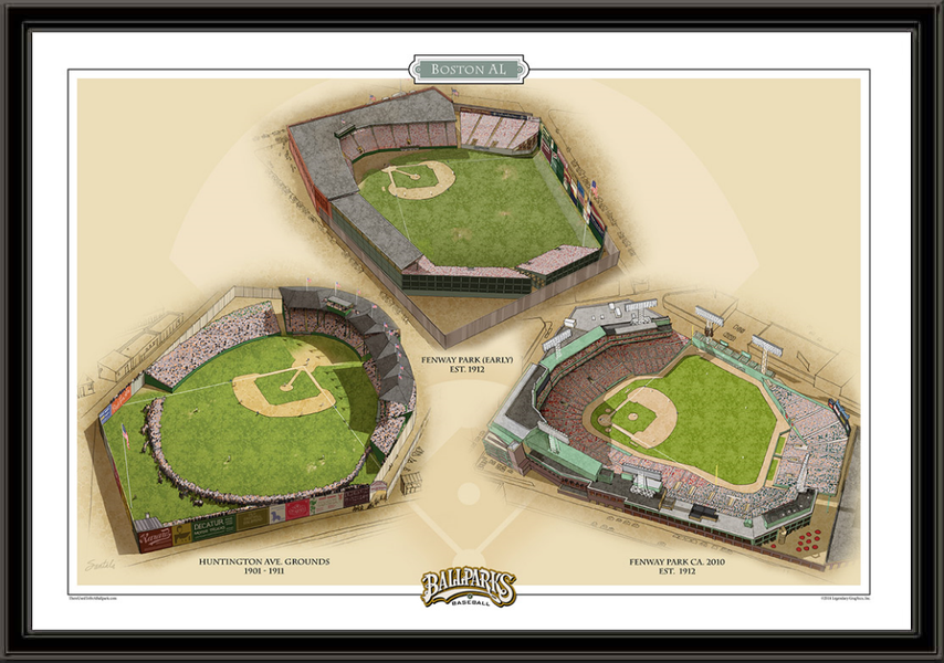 Boston AL Historic Ballparks of Baseball Framed Print