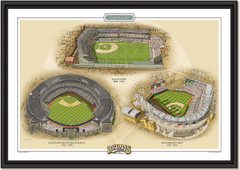 Cleveland Historic Ballparks of Baseball Framed Print
