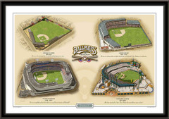 Detroit Historic Ballparks of Baseball Framed Print