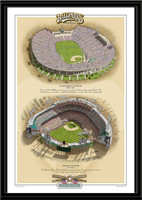 Los Angeles Historic Ballparks of Baseball Framed Print