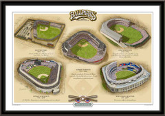 New York AL Historic Ballparks of Baseball Framed Print