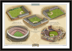 Philadelphia Historic Ballparks of Baseball Framed Print