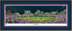 Wrigley Field Night Game Framed Panoramic Picture Double Mat