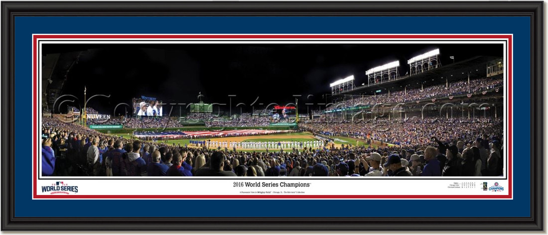 Chicago Cubs 2016 World Series Champion Framed Print Double Matting and Black Frame