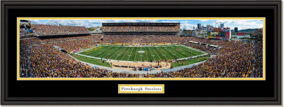Pittsburgh Steelers Heinz Field Framed Panoramic Picture Double Matting and Black Frame