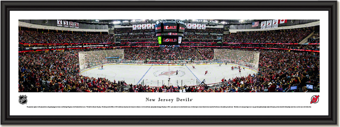 New Jersey Devils Team Colors Prudential Center Vintage Hockey Print