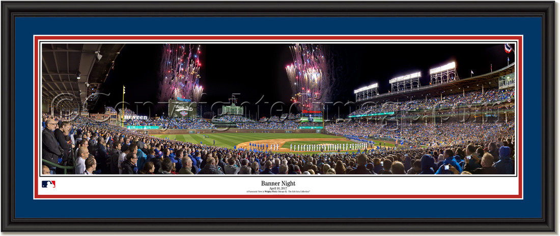 Chicago Cubs Ring Ceremony Framed Panoramic Double Mat