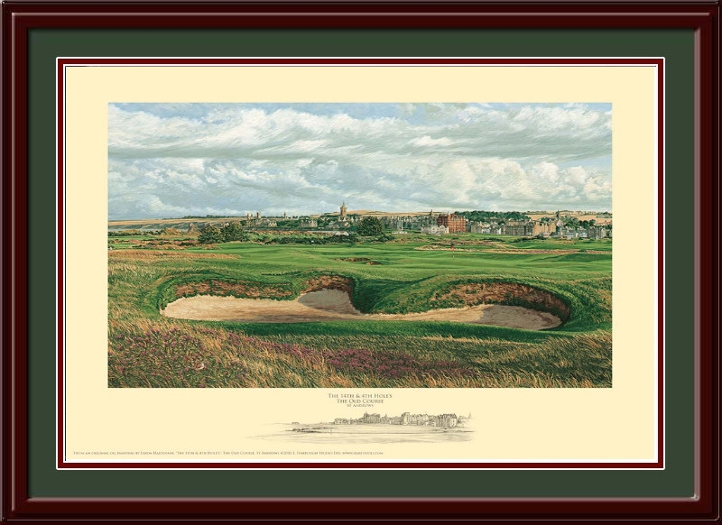 Golf Art Golf Pictures, St. Andrews 14th & 4th Holes Framed Art Print