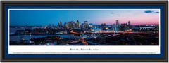 Boston, Massachusetts City Skyline At Twilight Framed Panoramic Picture