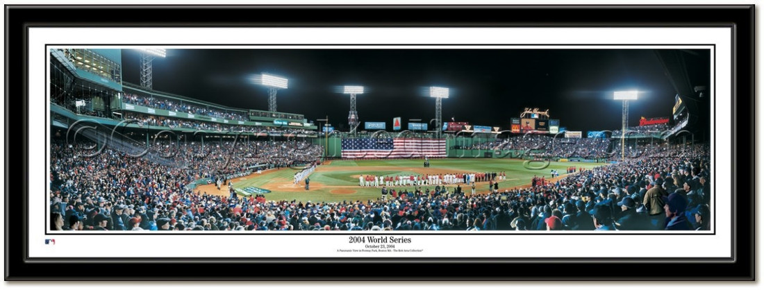 2004 World Series Boston Red Sox Framed Panoramic Print  - Black Frame